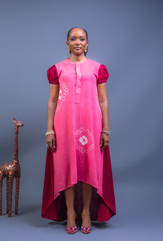 Ethnic High-Low (pink & wine mix)